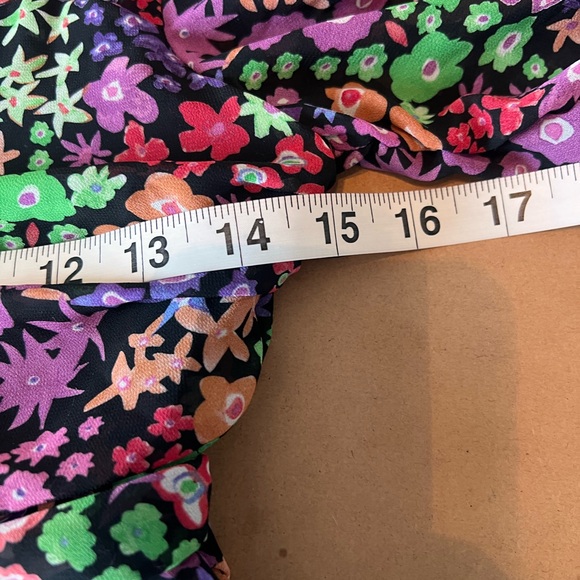 NWOT Zara Floral Ruched Minidress Sweetheart Neck size Extra Small - Picture 10 of 11